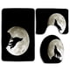 thumbnail image 1 of Juego de alfombras de baño ABPHQTO 3 piezas Luna llena de lobo aullador, 1 of 2
