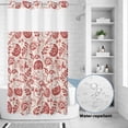 thumbnail image 2 of No Hook Shower Curtain, Red Spring Floral Shower Curtains for Bathroom with See Through Top Window, Summer Botanical Farmhouse Waterproof & Washable Bath Curtain Narrow 54"x78", 2 of 9