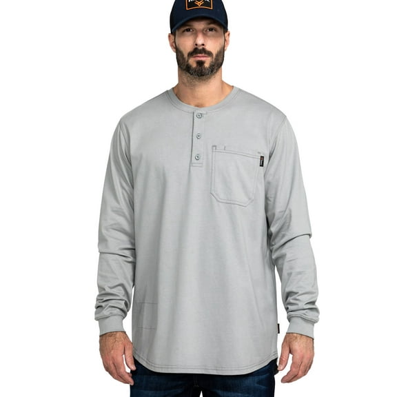 Hawx Work Gear Men's Fr Pocket Henley Long Sleeve Work Shirt Tall - TLL  Tall