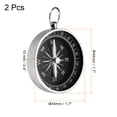 thumbnail image 2 of Uxcell Pocket Compass Survival Sports Navigation Compass with Key Ring White 2 Pack, 2 of 6