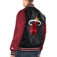 thumbnail image 2 of Men's Starter Black/Red Miami Heat Renegade Satin Full-Snap Varsity Jacket, 2 of 2