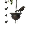 thumbnail image 1 of 8.5 Feet Mobile Birds Rain Chain for Gutters with Attached Hanger, Dark Bronze, 1 of 8