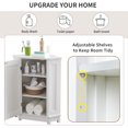 thumbnail image 5 of Harper & Bright Designs White Bathroom Triangle Cabinet with Doors, Modern Storage Corner Cabinet for Small Space, 5 of 14