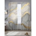 thumbnail image 5 of Sheer Curtains 108 Inches Long, Marble Grey Light Filtering Window Curtains for Living Room/Bedroom, Modern Gold Luxury Neutral Texture Rod Pocket Voile Sheer Curtain Drapes, 52"W x 108"L, 2 Panels, 5 of 8