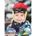 thumbnail image 3 of Spencer Cute Baby Toddler Winter Hat Pilot Aviator Fleece Warm Hat Earflap Cap for Kids Boys Girls, Red, 3 of 10
