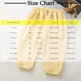 thumbnail image 3 of Jalioing Toddler Kids Summer Long Bloomers Lightweight Breathable Button Lounge Pants Elastic Waist Slacks, 3 of 3