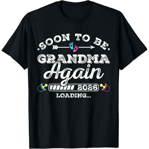 Playful Comfort Tee - Soon to Be Grandma Again 2026 Loading Pregnancy Announcement T-Shirt