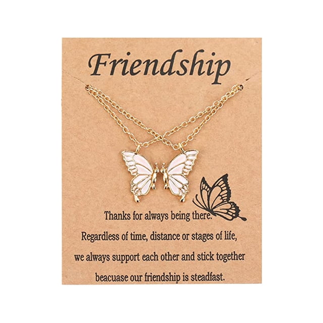 Collier Pendentif Papillon, Collier Papillon pour Femmes Chaîne en Alliage BFF Collier d'Amitié Collier Papillon pour Femmes Intégration Sans Couture
