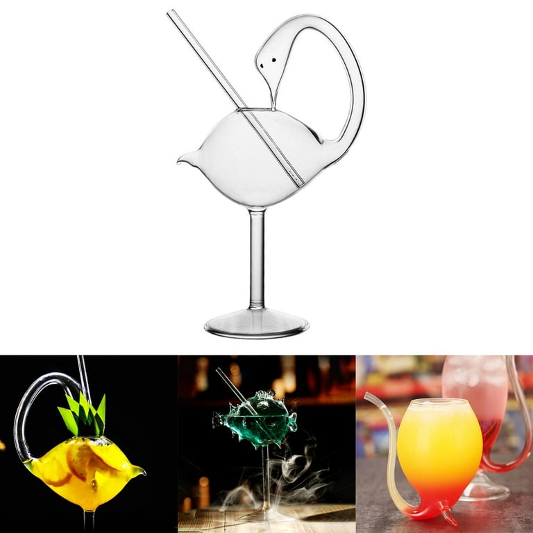 Cocktail Glass Creative Bird Shape Water Juice Wine Glass Bar Ktv Party  Decorative Glass