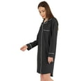 thumbnail image 3 of Inkmeso Solid Jersey Nightgown For Women Long Sleeve Button Down Sleepshirt Loungewear Nightdress, 3 of 7