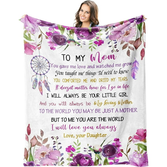 Gifts for Mom from Daughter Blanket 60\u201d X50\u201d - Mothers Day Birthday Gifts for Mom - Mom Gifts Blanket - Valentines Day Gifts for Mom - Flannel Soft Warm Cozy Throw Blankets for Bed Sofa