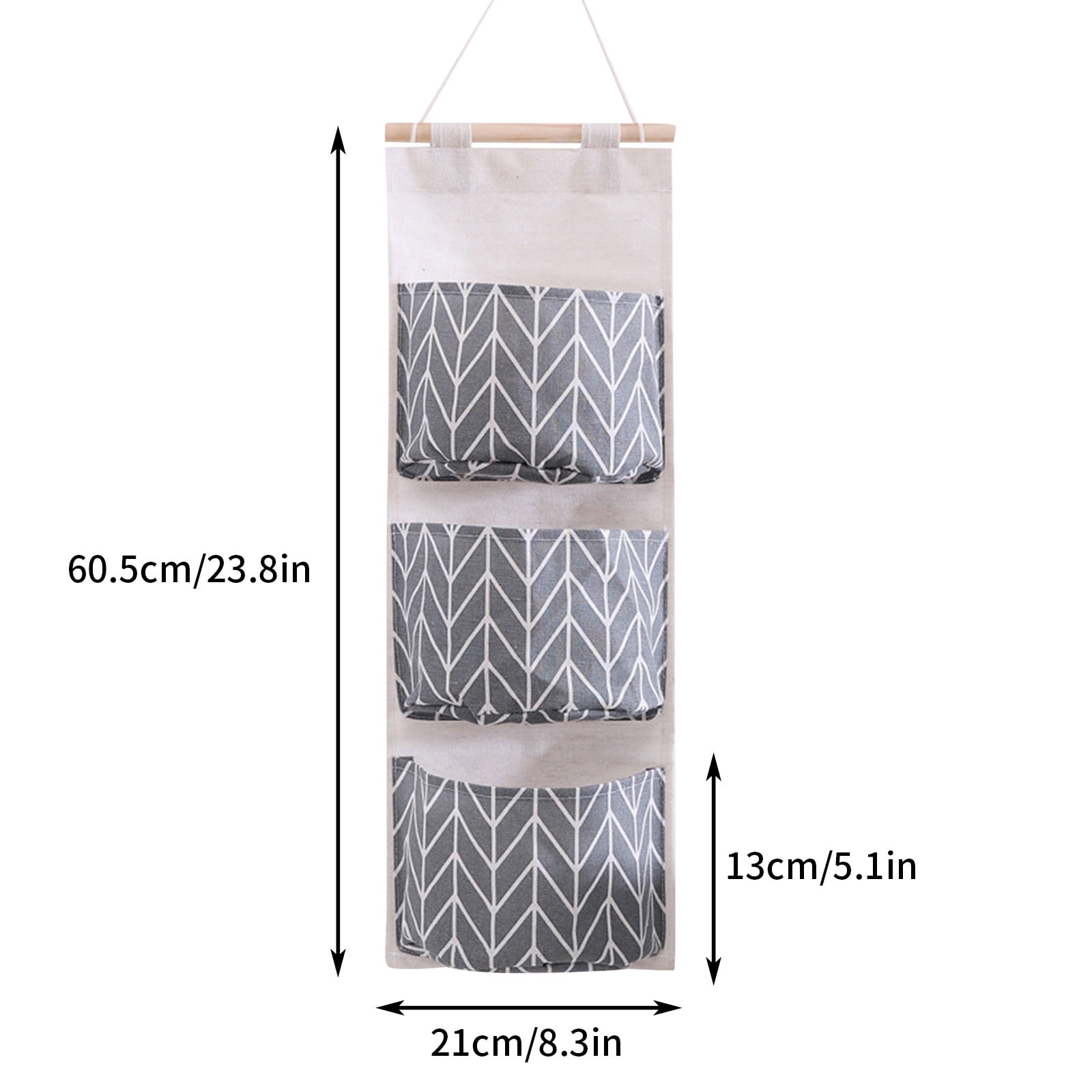 Moocorvic Hanging Storage Organizer with 3 Pockets Clearance, Linen