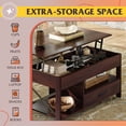 thumbnail image 3 of GALAXHERO Coffee Table, 39" Lift Top Coffee Table with Hidden Compartment, Storage Drawers and Storage Shelf for Living Room, Reception Room, Espresso, 3 of 10