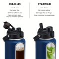thumbnail image 3 of Half Gallon Insulated Water Bottle - Double Wall Stainless Steel, 2 Lids (Straw & Stopper), Wide Mouth, Umbrella Rope Handle, Non-Slip Boots for Gym Travel Hiking, 3 of 10
