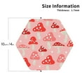 thumbnail image 3 of Kll Hexagon Drink Coasters Set Of 4,Pu Leather Absorbent Coasters Set Decorative Coffee Cup Coasters Housewarming Gift For Home Decor-Cute Mushroom1, 3 of 9