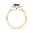 thumbnail image 2 of ANGARA Natural Round 1.8 ct Tanzanite Halo Ring with Diamond Accents in 14K Yellow Gold for Women (Size-8mm) | December Birthstone, Anniversary, Jewelry Gift for Women | Natural Tanzanite Ring, 2 of 10