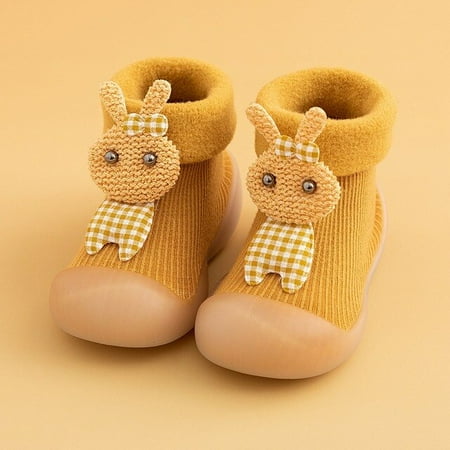 

QWZNDZGR Baby Shoes Newborn 6 9 12 18 Months Cute Plus Velvet Anti-Slip Baby Girl Shoes 2 3 4 Yrs Knit Toddler Boy Shoe Winter Kids Boots