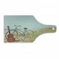 thumbnail image 1 of Vintage Cutting Board, Old Guitard a Vintage Bike Standing in the Beach Vacation Enjoy Summer Photo Art, Decorative Tempered Glass Cutting and Serving Board, Wine Bottle Shape, Blue, by Ambesonne, 1 of 1