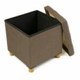 Humble Crew Collapsible Cube Storage Ottoman Foot Stool with Tray