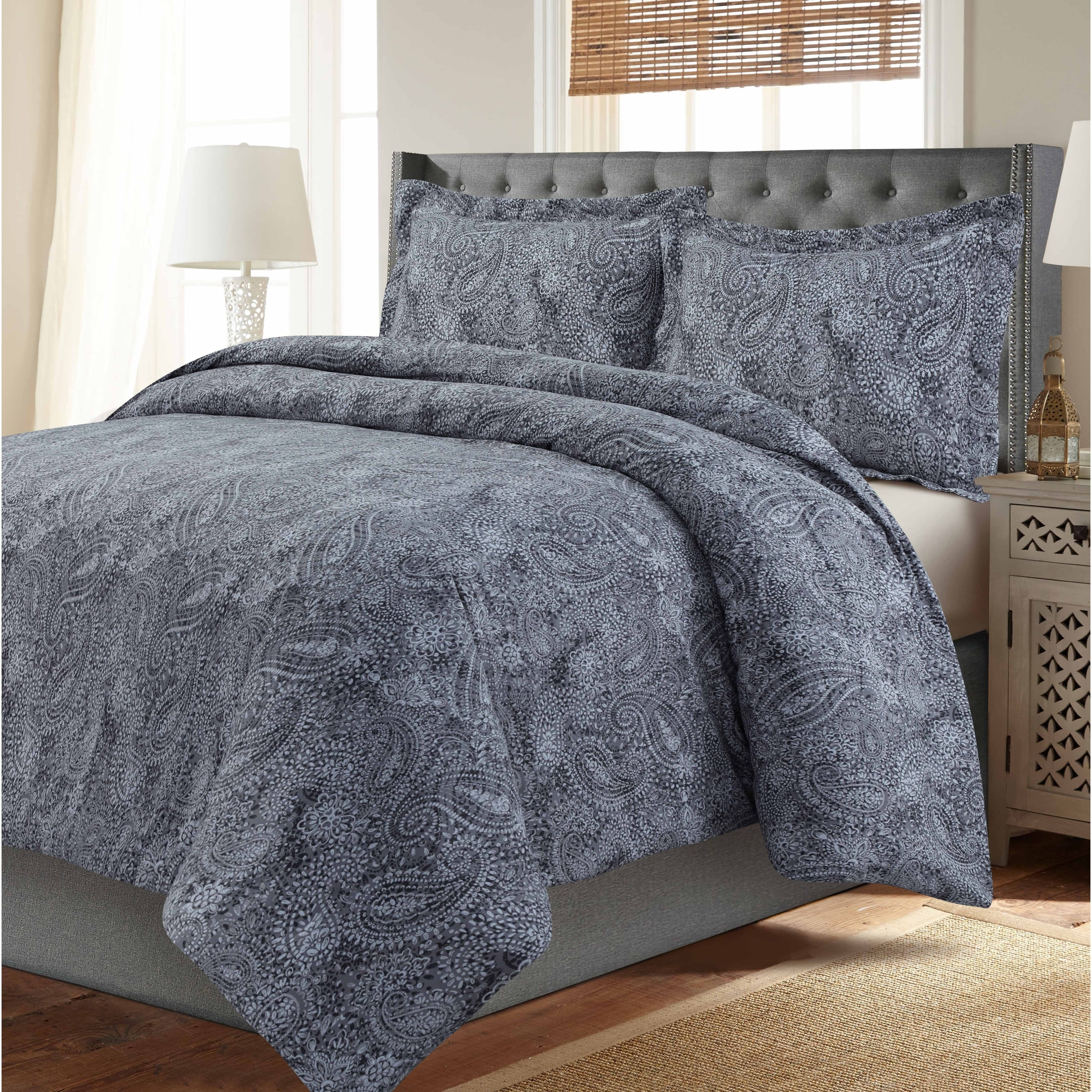 Tribeca Living Madrid Paisley Printed Oversized Duvet Set Queen Tribeca Living Madrid Paisley Printed Oversized Duvet Set Queen Com