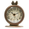 thumbnail image 3 of Creative Co-Op Vintage Pewter Mantel Clock with Birds, Distressed Brown, 3 of 6