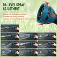 thumbnail image 4 of Tenozek Water Hose Nozzle Sprayer 10 Patterns Adjustable High Pressure Heavy Duty Metal Water Hose Sprayer for Garden (Orange), 4 of 6