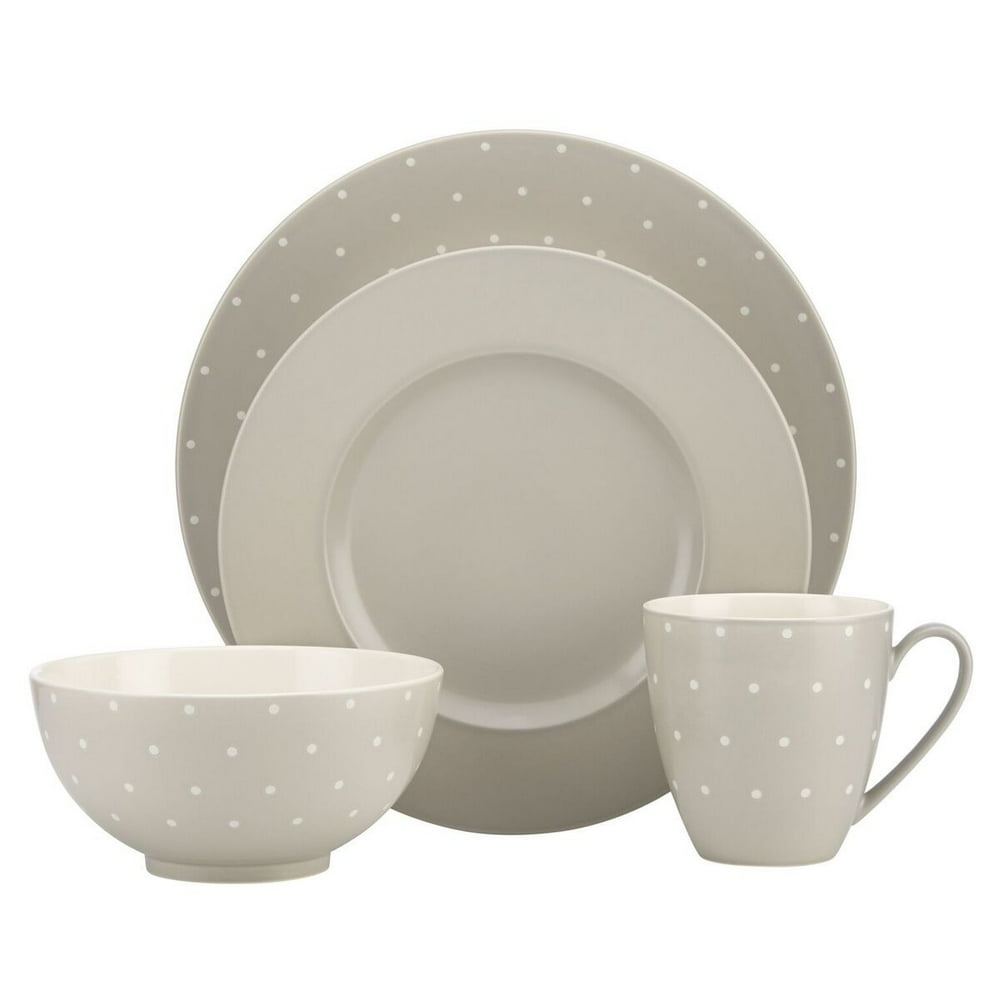 kate spade new york Larabee Dot Grey 4 Piece Place Setting Walmart