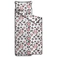thumbnail image 2 of Pink and White Leopard Print Pattern Teens Toddler Nap Mat with Pillow, Sleeping Mat Bag for Preschool Daycare 60"x20", 2 of 6