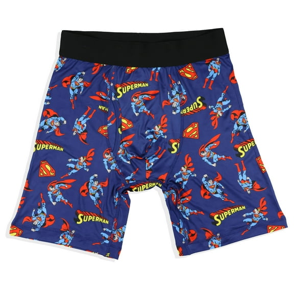 DC Comics Superman Logo Character Boxer Briefs Men's All Over Print Justice League Clark Kent Underwear