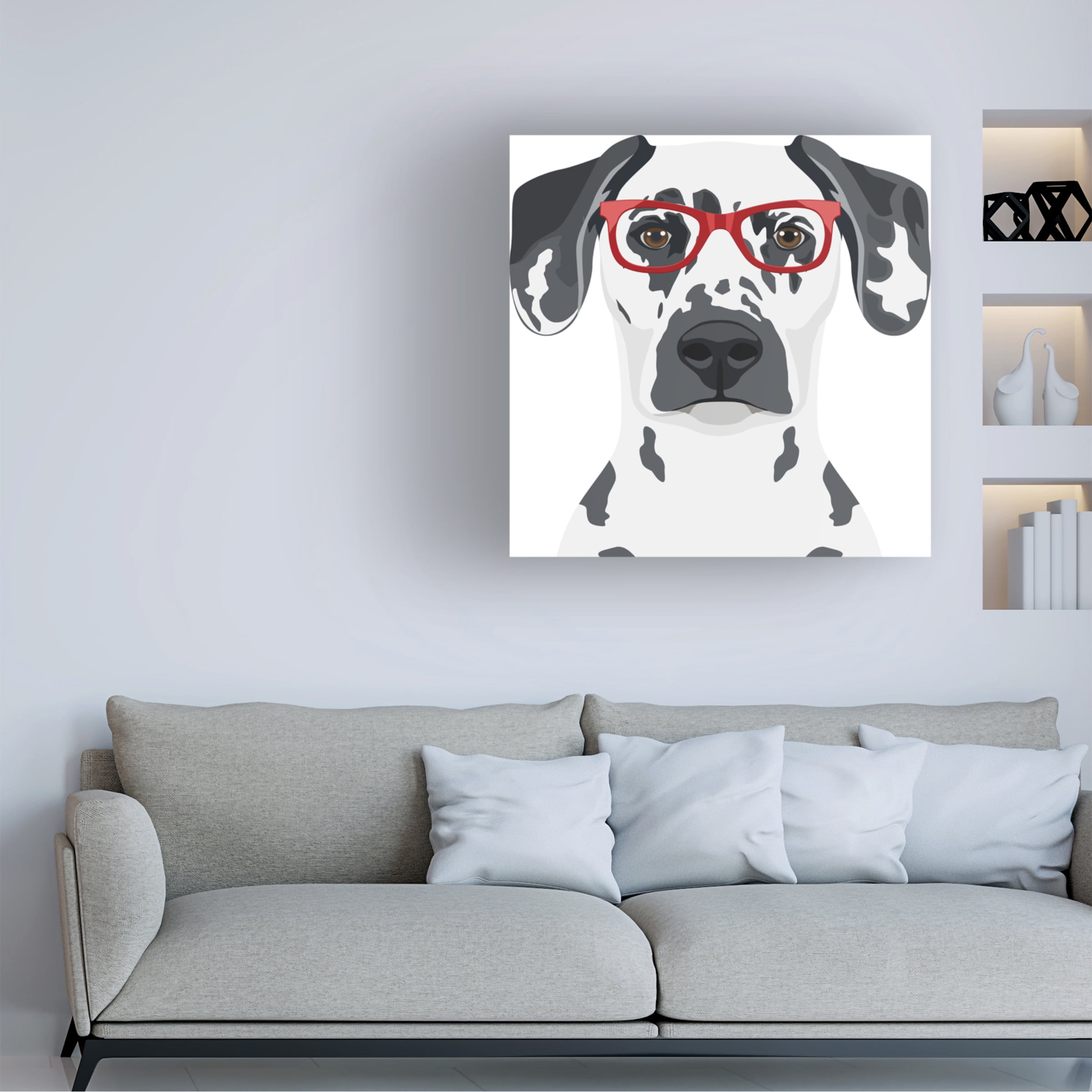 Furbaby Affiliates 'Dalmatian Wearing Hipster Glasses' Canvas Art