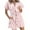 Pink, variant on Summer Dresses for Women 2025, Women And Linen V-neck Button Up Shirt Cardigan Belt Striped Shirt Dress With Pocket(Black,S)