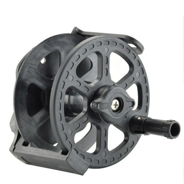 MANTENER EL BUCEO Carrete de pesca en hielo PP Bobinado ordenado Dial de tensión plegable Ajustable Tipo separado Dispositivo de pago al aire libre Negro Inevent OD003150-00