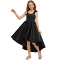 thumbnail image 2 of Girls Princess Party Dress with Shoulder Rose, Sleeveless Flower Girl Gown for Wedding Birthday Pageant, Elegant Tulle Net Skirt for Special Occasions, Age 2-12 Years Black 120, 2 of 7