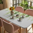 thumbnail image 3 of Sage Green Table Cloths for 3 Foot Rectangle Tables, Summer Botanical Leaves Watercolor Patio Waterproof Elastic Fitted Tablecloths, Washable Rectangular Table Cover for Camping, 3 of 8