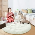 thumbnail image 5 of 4 ft Round Rugs,Shaggy Area Rug for Nursery,Washable Fluffy Soft Floor Carpet,Non-Slip Circle Indoor Mats for Kids Baby Bedroom Teen Living Room,Dorm Home Decor,Beige, 5 of 9