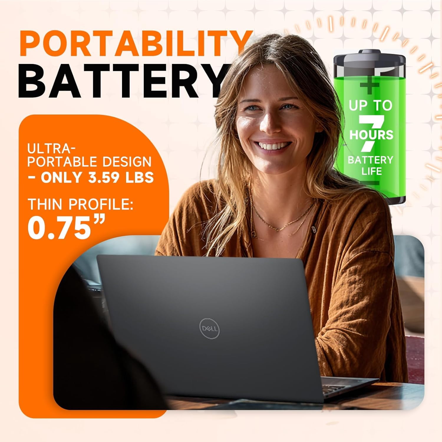 Dell Inspiron 15 3535 Touchscreen Laptop,15.6" FHD Anti-Glare Display, AMD Ryzen 7 7730U, 16GB RAM, 512GB SSD, Windows 11 Pro, Business & Student Computer