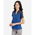 thumbnail image 2 of CORE365 CE112CW Women's Fusion ChromaSoft™ Colorblock Polo-True Royal/ Classic Navy Heather-S, 2 of 6