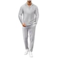 thumbnail image 2 of Aofany Lounge Sets For Men Long Sleeve Shirts Tops Pants Athletic Set 2 Piece Track Suits Jogging Running Sweatsuits Sets, 2 of 8