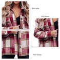 thumbnail image 4 of Chaqueta a cuadros de mujer de manga larga cálida que mantiene cómoda suave transpirable chaqueta femenina de moda, 4 of 5