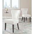 thumbnail image 2 of SAFAVIEH Jappic Contemporary Bicast Leather Solid Dining Side Chair, Flat Cream (Set of 2), 2 of 8