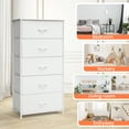 thumbnail image 6 of Pellebant White 5 Drawers Vertical Dresser Storage Tower Chest, 6 of 8