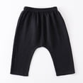 thumbnail image 2 of UngA Boys Girls Cotton Linen Harem Bloomers Elastic Waist Solid Ankle Pants Loose Joggers Toddler Summer Outfit (Black,6-7 Years), 2 of 7