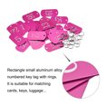 thumbnail image 3 of Uxcell Aluminum Metal Key Tag, 1-25 Number Tag, ID Tag with Ring 2x1.2inch Rose Red Rectangle Blank for Decoration 25pcs, 3 of 5
