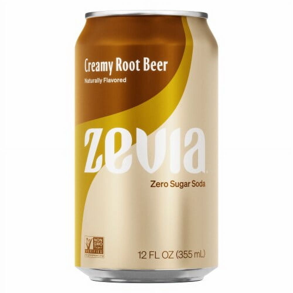 Zevia Creamy Root Beer Zero Sugar Soda Cans 12 pk / 12 fl oz - Pack of 2