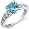 1.5 ct Heart Shape Swiss Blue Topaz Ring in Sterling Silver