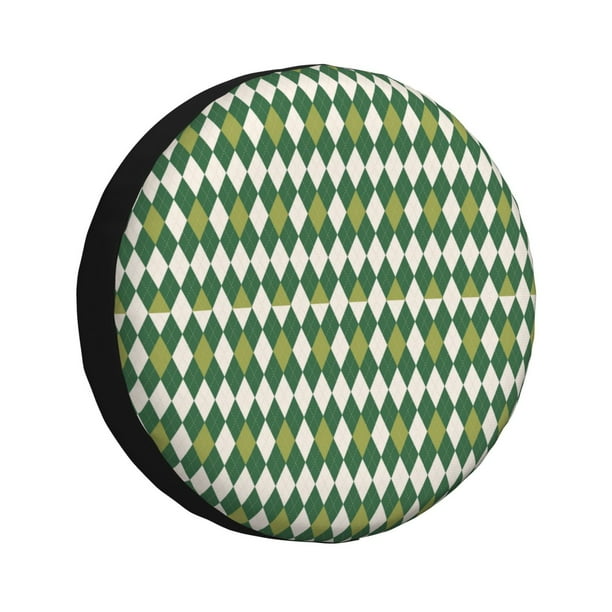 Balery Light Green Squares Cubiertas para Neumáticos - Protector Resistente para Neumáticos de Camioneta, SUV, Remolque, Camper y RV-14 inch