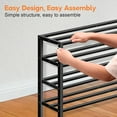 thumbnail image 5 of 5-Tier Stackable Metal Shoe Rack Black - Large Capacity Storage Organizer, 5 of 5
