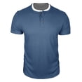 thumbnail image 5 of GEWSEY Mens Short Sleeve Shirts Casual Cotton Summer Slim Fit Waffle T-Shirts (Blue, L), 5 of 7