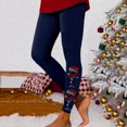 thumbnail image 2 of NIEWTR Women's Christmas Leggings High Waisted Yoga Pants Ankle Length Legging Tights(L,Navy), 2 of 5