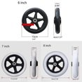 thumbnail image 2 of 2Pcs 6/7/8inch Heavy Duty Wheelchair Front Caster Wheels Smooth Flexible Solid Tire Wheel Wheelchair Replacement Part 6 inches grey, 2 of 4